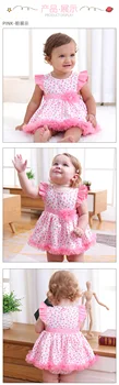 Novonarodené Dieťa Dieťa Dievča Romper Tutu Šaty Prehrabať Kvetinový Oblečenie Party Šaty Batoľa Roztomilý Princezná Pink Zdobiť Baby Girl Vhodné