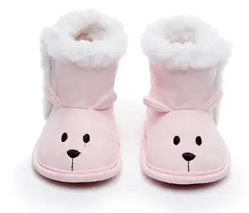 Novorodenca boot bavlna medveď hlava prvý walker dievčatá a chlapci topánka s kožušinou, Jeseň, zima detská obuv mäkké jediným super teplé