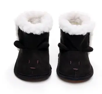Novorodenca boot bavlna medveď hlava prvý walker dievčatá a chlapci topánka s kožušinou, Jeseň, zima detská obuv mäkké jediným super teplé
