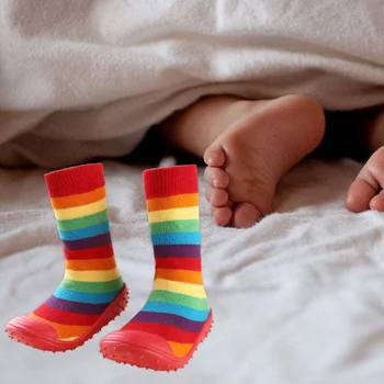 Novorodenca Chlapci Dievčatá Ponožky S Anti-Slip Mäkkej Gumy Soled Vonkajšie Nohy Ponožky Dieťa Detí Zvierat Cartoon Poschodí Botičky