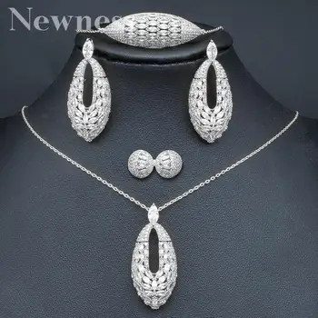 Novota Veľký Módne Luxusné 4Pcs Afriky Šperky Sady pre Ženy, Luxusné Svadobné Nigérijský Dubaj Cubic Zirconia Svadobné Šperky Sady