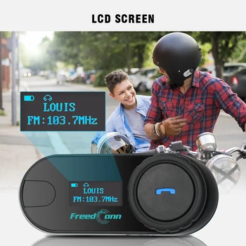 Nová Aktualizovaná Verzia !! TCOM-SC W/Displej Bluetooth Helmy Komunikačný Headset + Extra Mäkké Slúchadlo & Držiak