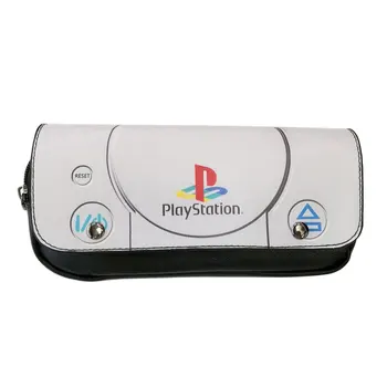 Nová Hra PlayStation Peračník Kožené Make-Up Taška Dvojité Zips Papiernictvo Držiteľ Študentské Pero Ceruzka Tašky Prípadoch