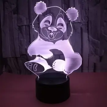 Nová Panda 3d Noc Stolná Lampa Darček Tvorivé 3d Lampa Dekorácie Osvetlenie Novinka Tvorivé Farebné Dotyk stolná Lampa
