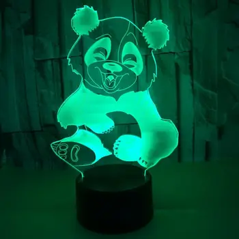 Nová Panda 3d Noc Stolná Lampa Darček Tvorivé 3d Lampa Dekorácie Osvetlenie Novinka Tvorivé Farebné Dotyk stolná Lampa