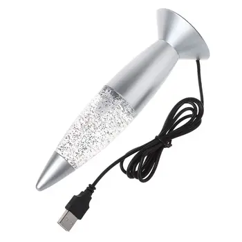 Nová Značka 1pc 3D Rocket Multi Farby Láva Lampa RGB LED Glitter Party Nálady, Nočné Svetlo Vianočný Darček Nočná lampa Noc
