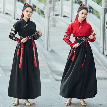 Nová Čínska Tradičná Hanfu Oblečenie pre Ženy Dávnych Dynastie Han Princezná Tanečné Šaty Lady Šermiar Fáze Cosplay Kostým