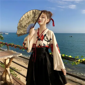 Nová Čínska Tradičná Hanfu Ženy Dynastie Han Kostým Lady Japonský Komono Tradičné Yakata Oblečenie Ľudovej Dancewear