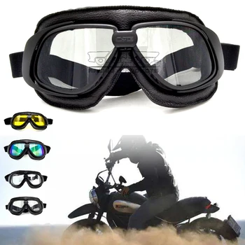 Nové 2019 Vintage motocyklové okuliare UV MX okuliare, športové okuliare retro okuliare pre harley vintage pilot nastaviteľné jazda na bicykli