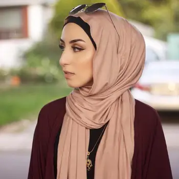 NOVÉ 2020 ženy Moslimských hijabs Šatku Elastický dres, šál bavlny, mäkké šály obyčajný šatky