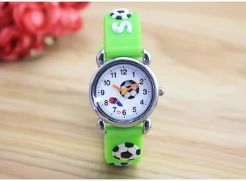 Nové 3D animovaný módne silikónové futbal, deti Sledovať Deti, Dievčatá, Chlapcov Študentov náramkové hodinky Quartz relogio kol saati hodiny