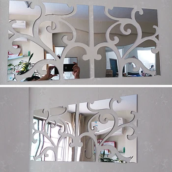 Nové 3d zrkadlo samolepky na stenu akryl nálepky adesivo de parede domova moderné veľké dekorácie motýľ