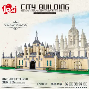 Nové 4799pcs+ svetoznámej Architektúra Stavebné Bloky, Cambridge University Oxford Model Micro Tehly Hračky pre Deti Darček