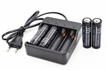 Nové 4pcs Vysokej kvality 18650 3,7 V 6000mAh Li-ion Nabíjateľnú Batériu + EU/US Inteligentné Nabíjačky Batérií