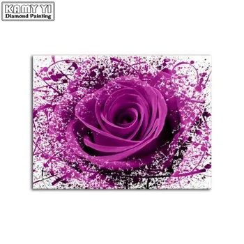 Nové 5D diamond maľovanie purple Rose série ikonu plné námestie vŕtať 3d výšivky diamond mozaiky drahokamu kríž domáce dekorácie