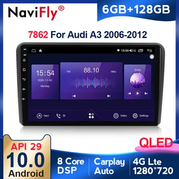 NOVÉ! 6+128G Android10 1280*720QLED DSP BT5.0 WIFi Auto, Auto Rádio Multimediálny prehrávač Pre Audi A3 2006-2012 hráč carplay Auto
