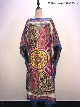 Nové Africké šaty pre ženy, Plus veľkosť Móda Tlačené bavlna kaftan ženy party šaty voľné štýl letné šaty pre lady