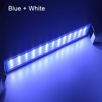 Nové Akvarijné Svetlo Super Slim akvárium Vodných Rastlín Rastú Osvetlenie Nepremokavé Klip, Modrá Lampa LED 18-58 cm pre akvárium