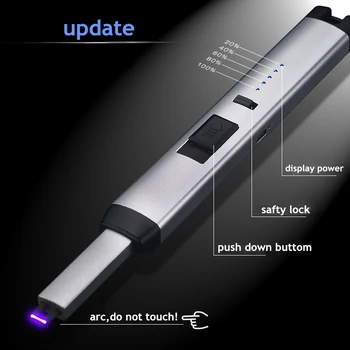 Nové Arc Plazma Elektronické USB Nabíjanie Kuchyňa bbq power meter Elektrický Zapaľovač s safty zámok