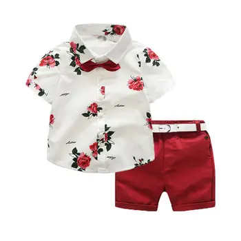Nové Arrivels Chlapčeka Gentleman Oblečenie Letné Batoľa Deti Tričko Topy Šortky, Nohavice Formálne Oblečenie