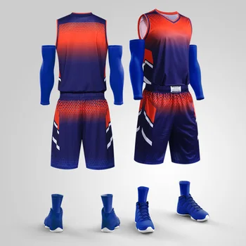 Nové Atramentové Dizajn Mužov Chlapec DIY Basketbal Jersey Set-Top College Basketball Školenia Uniformy Dospelých Tím Autentický Návrat Oblek