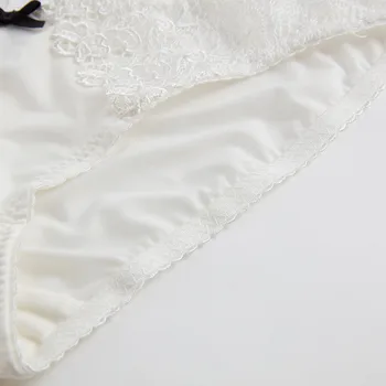 Nové Biele Čipky Transparentné Sexy Nohavičky Pre Dievča Plus Veľkosť L XL Nohavičky Ženy Bielizeň Výšivky Low-Rise Duté Z Priedušná
