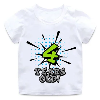Nové chlapci a dievčatá narodeniny číslo 1-5 list Tričko tlač detský letný rodič-dieťa oblečenie darček k narodeninám digitálne T-shirt