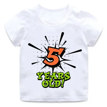 Nové chlapci a dievčatá narodeniny číslo 1-5 list Tričko tlač detský letný rodič-dieťa oblečenie darček k narodeninám digitálne T-shirt