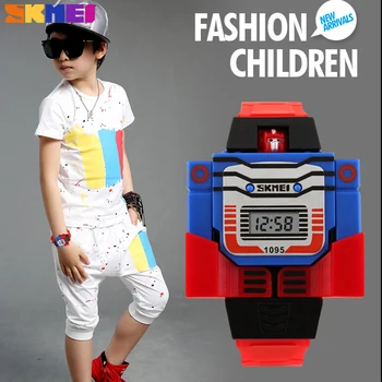 Nové Deti pozerajú Tvorivé Cartoon Robot Transformácie Hračky LED Digitálne Hodiny, detský Hodinky Pre Chlapcov, Dievčatá Dieťa Hodiny 2019