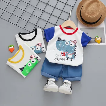 Nové detské Letné Cartoon Oblečenie Baby Boy Girl Fashion Tričko Šortky 2ks/nastaví Deti Dojčenské Oblečenie Batoľa Bavlna Tepláková súprava