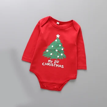 Nové Dieťa, chlapec, dievča Remienky Bavlna Novorodenca Oblečenie Vianočný stromček Dlhý Rukáv Dieťa Dievča Oblečenie Jumpsuit Dieťa Romper