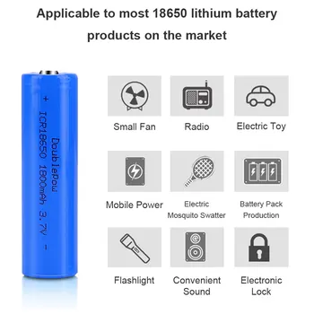 NOVÉ Doublepow 18650 batéria 3,7 V 1800mah 18650 lítiové dobíjacie batérie baterka atď.