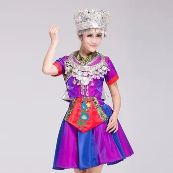Nové dámske Ženy Hmong Miao Oblečenie Dávnych Tradičné Tanečné Čínske Šaty Plus Veľkosť xxxl Miao Hmong Oblečenie