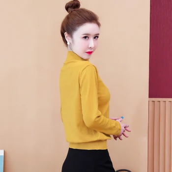 Nové Elegantné Sladké Ženy jeseň/zima retro cheongsam zrastov klesnutie tričko top sveter