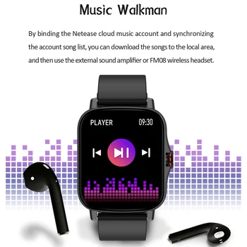 Nové FM08 Smart Hodinky Mužov Bluetooth Hovor Reálne Srdcového tepu DIY Dial 1.69 Palcový Displej Smartwatch Pre Android PK P8 GTS 2 W26