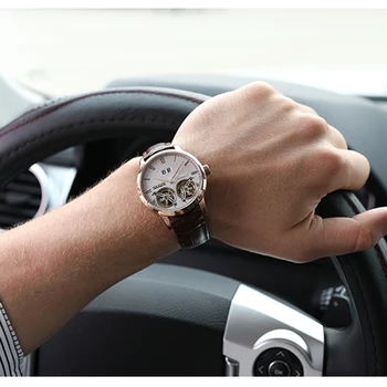 Nové HAIQIN Automatické pánske Hodinky Top Luxusné Dvojlôžkové Tourbillon Muž náramkové hodinky z Nerezovej Ocele, Vodotesné Hodiny Relogio Masculino