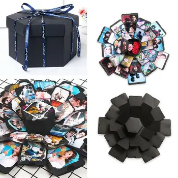 NOVÉ Hexagon Prekvapenie Výbuchu Box DIY Zápisník fotoalbum Pre Valentine Svadby, Narodeniny, Party Darček Pre Priateľku Prekvapenie