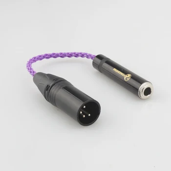 Nové HIFI 4-Pin XLR Vyvážené na 6.35 mm 1/4 slobodné Ženy Coppe Strieborné Pozlátené Audio Kábel Adaptéra 6.35 mm XLR