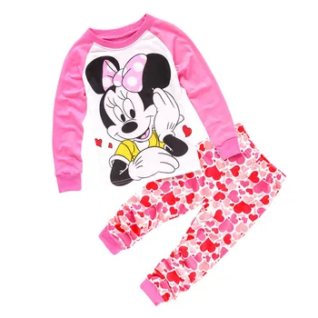 Nové Jesenné Deti Batoľa, Dieťa Dievčatá Anna Elsa Tigger Mickey Minnie Sleepwear Pj je Karikatúra Dlhý Rukáv Top+Nohavice 2 ks Pyžamo Sady