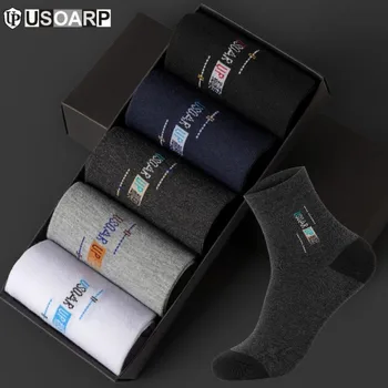 Nové Jeseň-zima pánskej módy najlepšie kvalitné bavlnené ponožky business bežné OL pracovných socks10pcs=5pair/veľkosť lotu(EÚ=39-44)