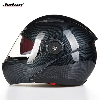 Nové JIEKAI JK115 undrape tvár Motocyklové prilby otvorené tvár motorky prilby imitácia uhlíkových vlákien šedá farba veľkosť M L XL