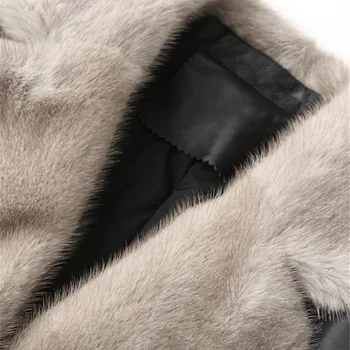 Nové Klasické Ženy Originálne Kožené Kabáty Ovce Noriek Kožušiny Vlasy Zimná Prešívaná Zvrchníky Čierne Dlhé Krídla Teplé Štíhla Žena Outwear