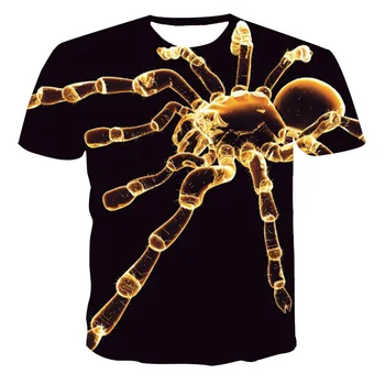 Nové kolo krku T-shirt pánske vysoko kvalitné pánske a dámske tričko-krátke rukávy-hviezdičkový spider 3D tlač módne pekný mužov