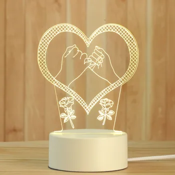 Nové Kreatívne Cartoon Led Stolná Lampa Prispôsobiť Noc 3d Lampa Podivné Stereo Priamy Predaj Vianočné dekoratívne osvetlenie