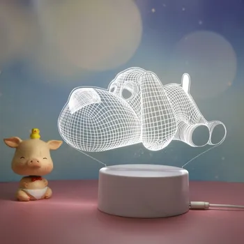Nové LED 3d Akrylové Nočné Svetlo Spanie stolná Lampa Domáce Dekorácie Deti Spálne Dekorácie Nový Rok Vianočný Darček 2021