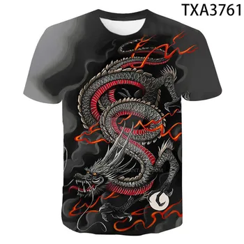 Nové Letné Dragon 3D Tričká Bežné Muži, Ženy, Deti Móda Krátky Rukáv Chlapec dievča Deti Vytlačené T-shirt Zaujímavé Topy Čaj