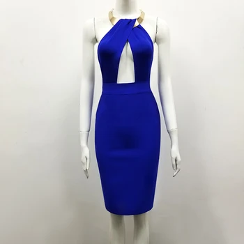 Nové Letné Obväz Šaty 2020 Vysokej Kvality S Uväzovaním Za Duté Z Sexy Mini Bodycon Šaty Elegantné Ženy Celebrity Party Šaty