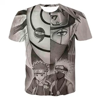 Nové Letné T-Shirt Naruto Sasuke 3D Tlač Muži Ženy Zábavné Novinka T Shirt O-Krku Krátky Rukáv Topy Fashion Street Homme Top Tees
