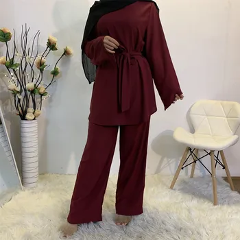 Nové Modely Moslimská Žena, Topy a Nohavice Súbor Vysoká Kvalita Dve Peice Sada pre Ženy Islamskej Turecko Oblečenie Dubaj Móda
