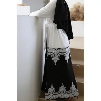 Nové Moslimov Na Blízkom Východe Hot Predaj Čipky Moderné Výšivky Ženy Otvoriť Abaya Dlho Kimono Vesty Islamský Hidžáb Oblečenie Abaya 2020